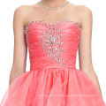 Grace Karin Strapless Watermelon Red Beaded Short Puffy Homecoming Dresses CL6077-1